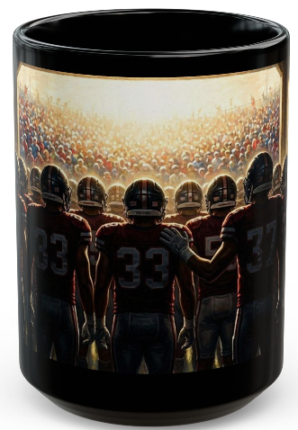 "The Tunnel" Football Coffee Mug – 15 oz. Black Ceramic
