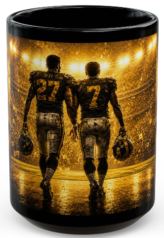 "Brotherhood" Football Coffee Mug – 15 oz. Black Ceramic