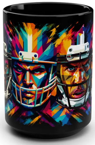 4 Horsemen Faces Helmet Mug | Black 15oz