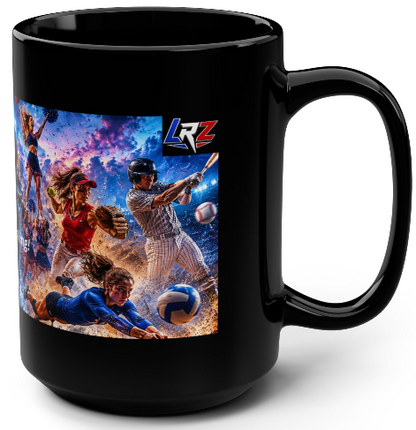 "The Field Is Calling" Sports Black Mug, 15oz