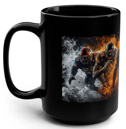 "Blitz Mode" Football Coffee Mug — 15oz Black Ceramic