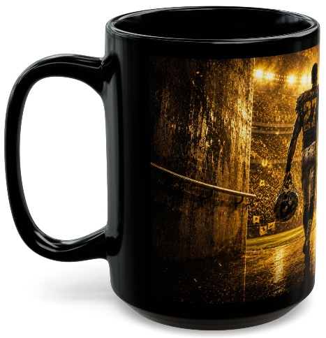 "Brotherhood" Football Coffee Mug – 15 oz. Black Ceramic